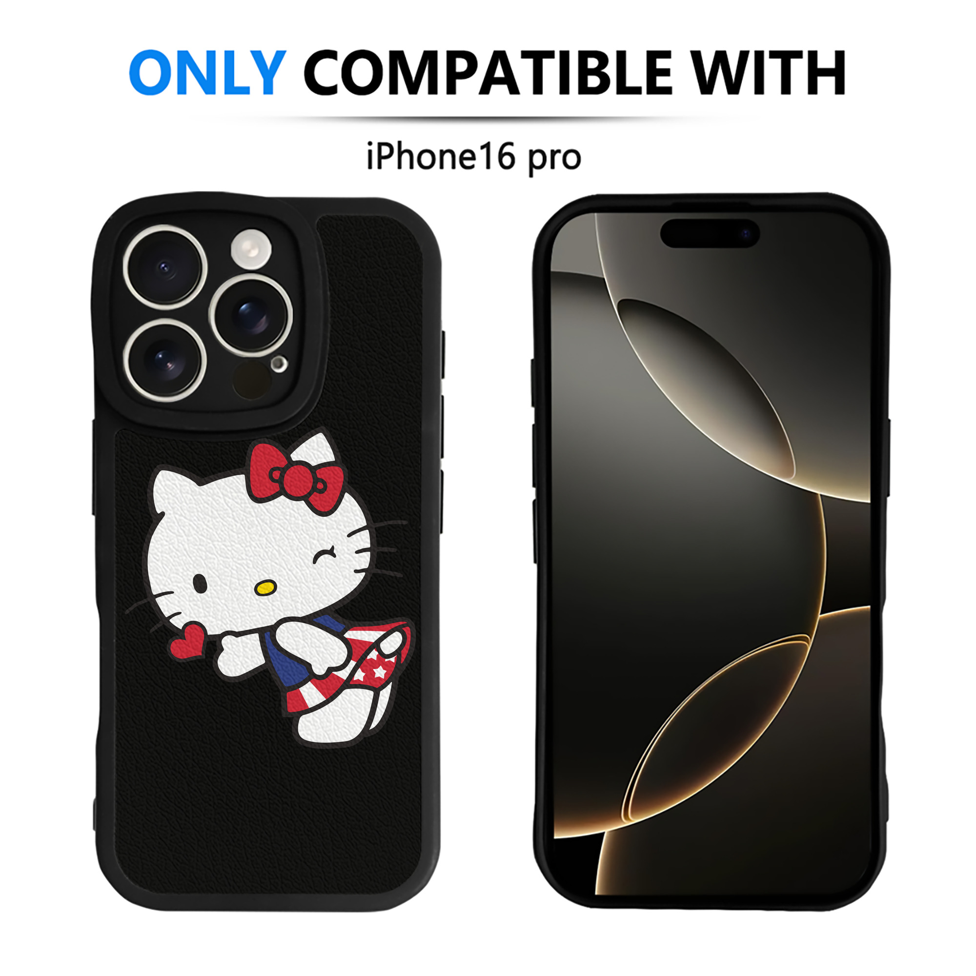 （画像用） Hello Kitty ハローキティ 【iPhone 16シリーズ対応】シリコンスマホケース（レザー調） 材質：シリコン